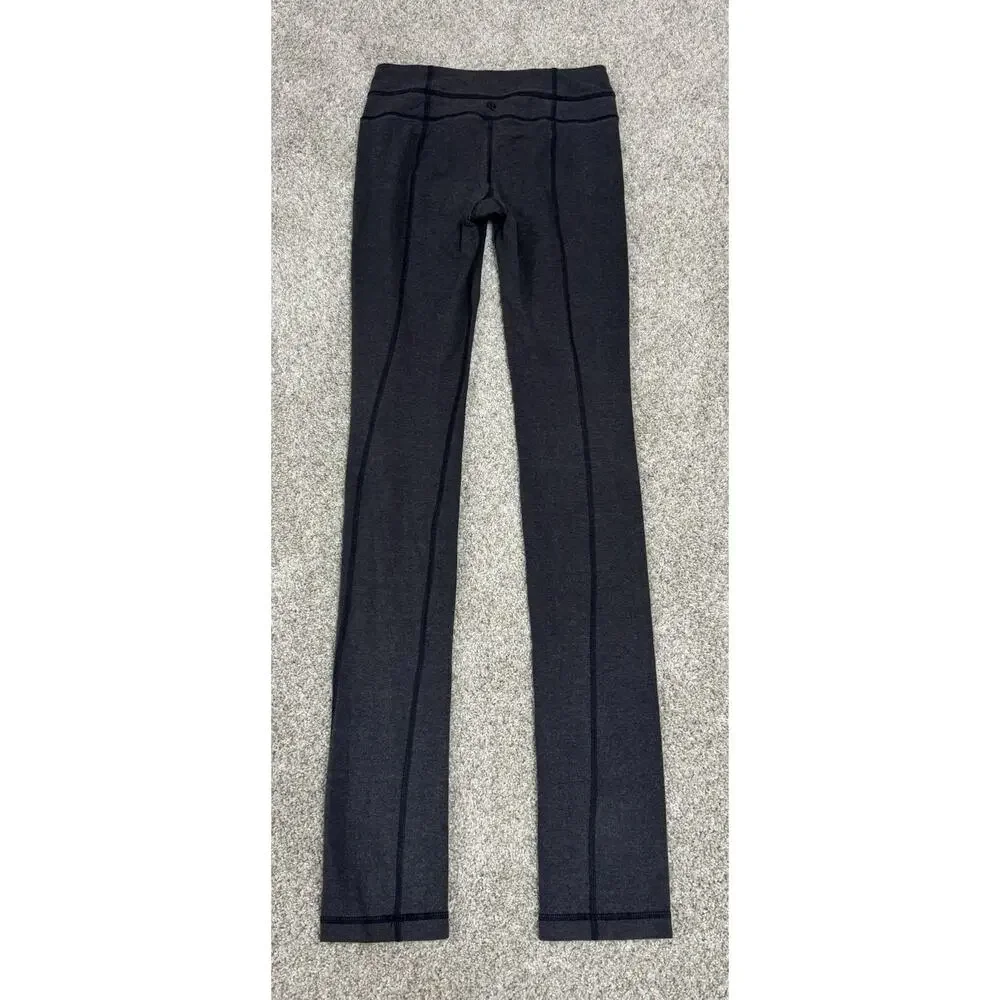 Lululemon Skinny Groove Pant Full-On Luon Yoga Leggings Size 2 Gray